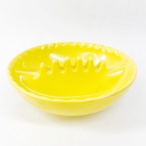 Vintage Anholt Ashtray Mid Century Yellow 5" Round Plastic Melamine Retro MCM